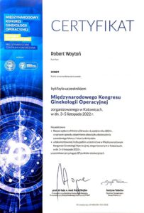 Certyfikat Ginekologia Operacyjna 2022