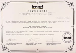 Certyfikat IRCAD 2025