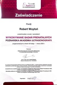 Certyfikat Poznańska Akademia USG 2025